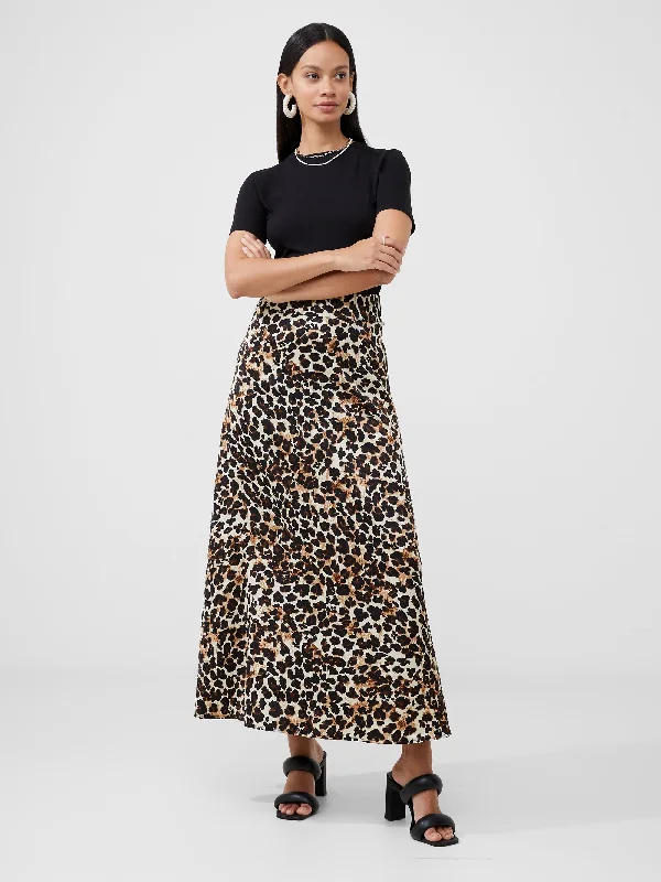 Skirts with a flounce Leopard Midaxi Skirt