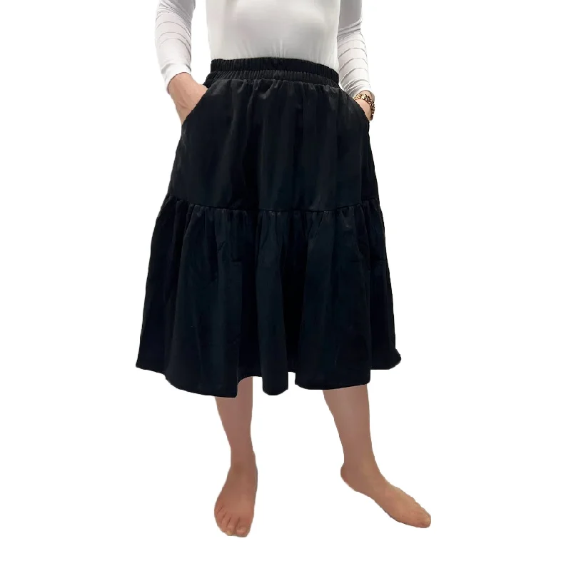 Long skirts for yoga Women's Elasticated Velour Yoke Skirt