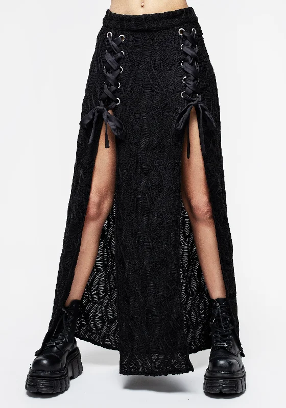 Printed organza skirts for a special occasion Agitate Textured Jersey Split Maxi Skirt