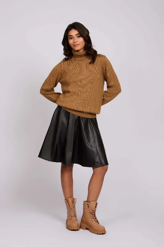 Skirts for pregnant women Women Skirt Circle Leather Black