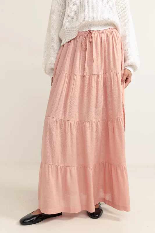 Short skirts for young girls Classic Tiered Maxi Skirt Rose