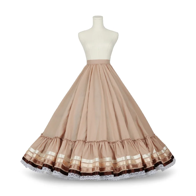Skirts for a graduation ceremony Hoja de Maiz Folklorico Dance Practice Skirt, Doble Vuelo, Capuchino
