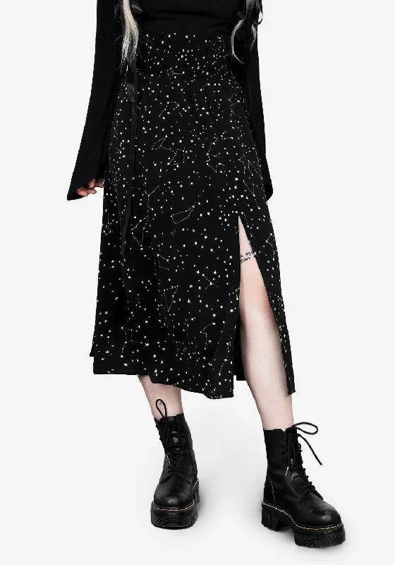 High - waisted linen skirts for summer Celestial Midaxi Skirt