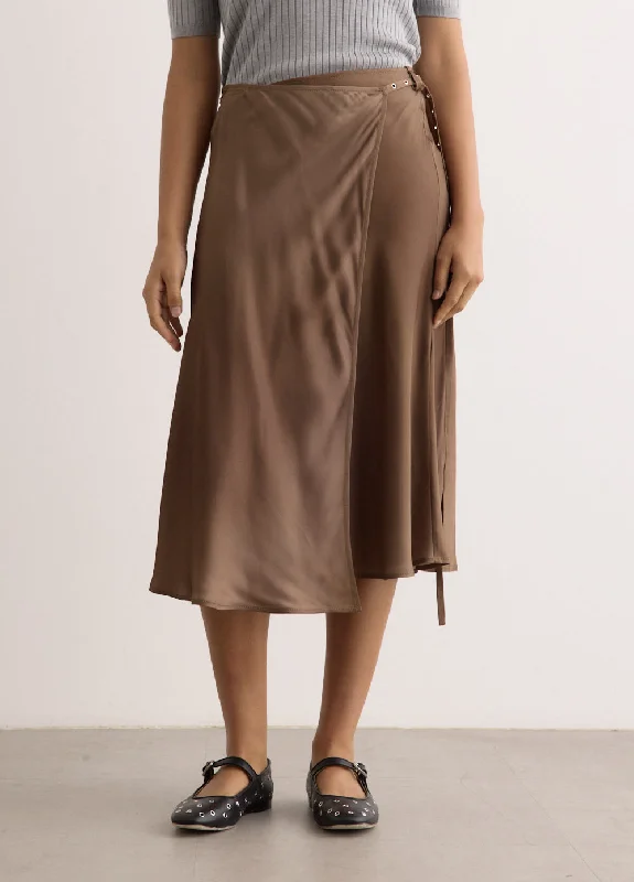 Skirts with side slits Ivana Satin Skirt