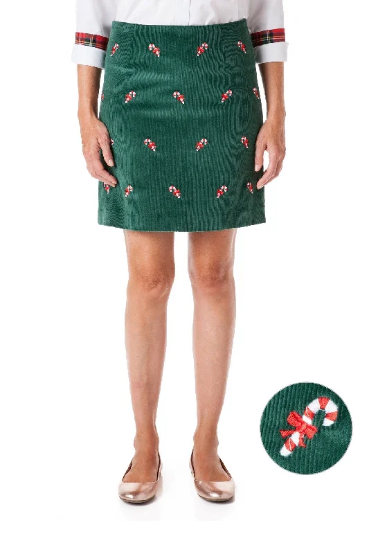 Skirts with a beaded embellishment Ali Skirt Corduroy Hunter With Candy Cane 19"