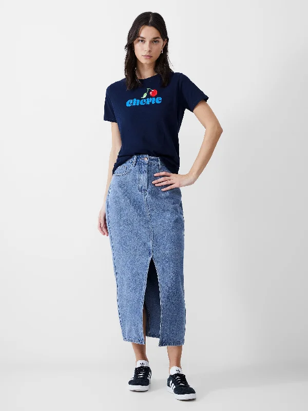 Skirts with belt loops Denim Midi Skirt
