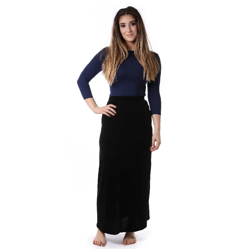 Skirts with a handkerchief hem Women's Velour Maxi Skirt