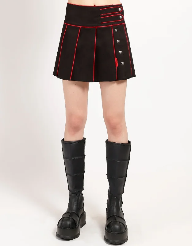 Short skirts for young girls BAND PLEATED SKIRT RED