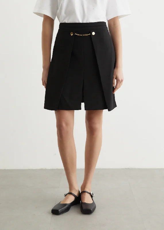 Skirts with a smocked waist Light Twill Suiting Skirt