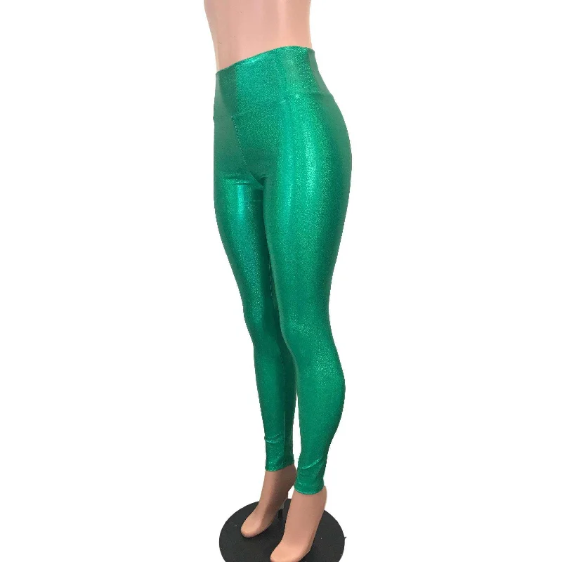Plus Size Women's Printed Tight Trousers in Floral Patterns for a Spring - Inspired OutfitGreen Sparkle High Waisted Leggings Pants Plus Size Women's Printed Tight Trousers in Floral Patterns for a Spring - Inspired OutfitGreen Sparkle High Waisted Leggings Pants