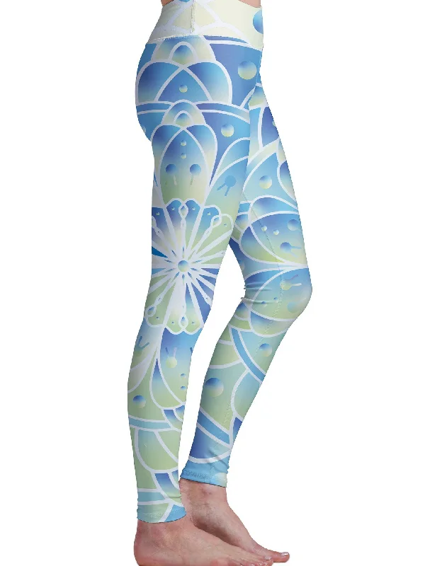 Women's Metallic Tight Trousers in Gold for a Glamorous Party EnsembleIndigo Ice Mandala Leggings Women's Metallic Tight Trousers in Gold for a Glamorous Party EnsembleIndigo Ice Mandala Leggings