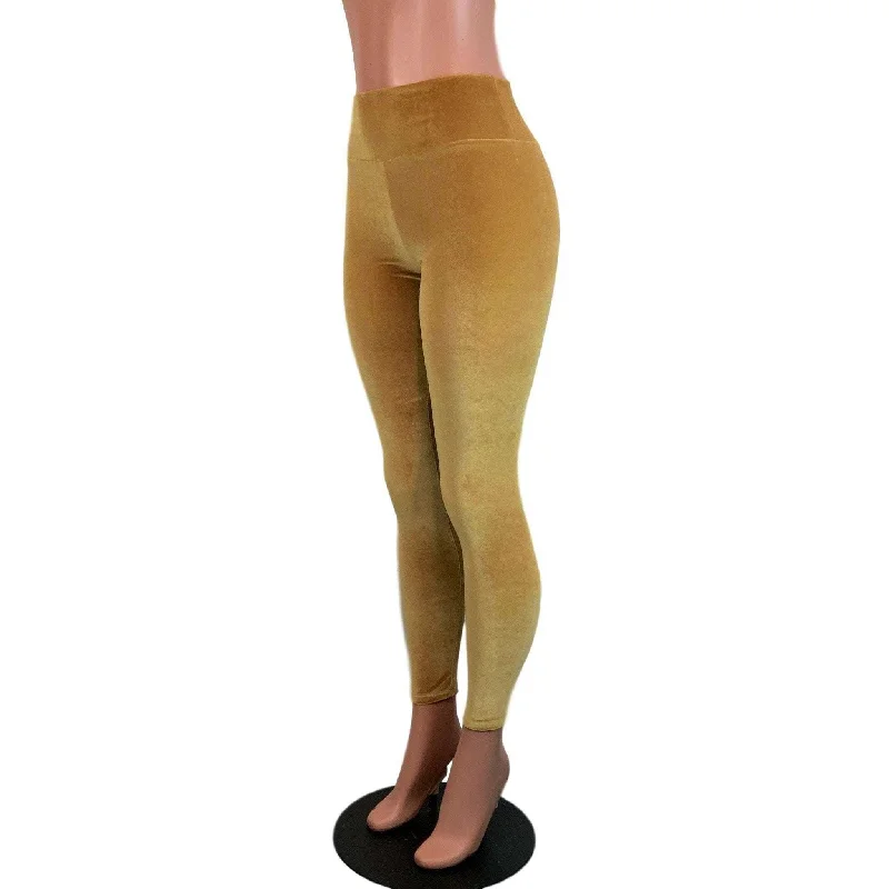 Women's Tight Trousers with Rhinestone Embellishments in Silver for a Sparkly LookMustard Gold Velvet High Waisted Leggings Pants Women's Tight Trousers with Rhinestone Embellishments in Silver for a Sparkly LookMustard Gold Velvet High Waisted Leggings Pants