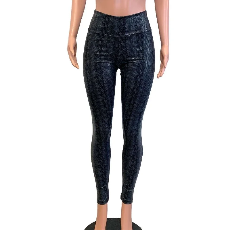 Women's Leather - Look Tight Trousers with Zipper Details in Dark Gray for an Urban StyleSALE - SMALL - Black Python Snakeskin High Waist Leggings Women's Leather - Look Tight Trousers with Zipper Details in Dark Gray for an Urban StyleSALE - SMALL - Black Python Snakeskin High Waist Leggings