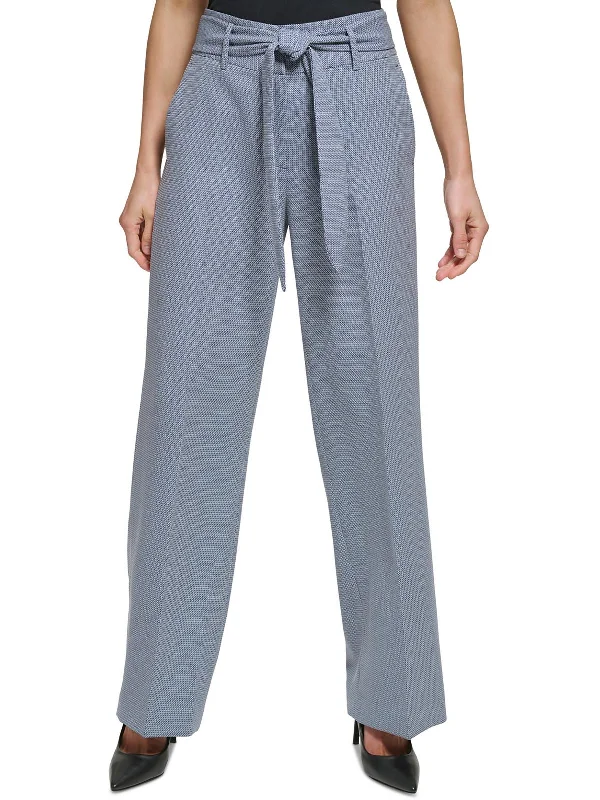 Womens High Rise Office Wide Leg Pants