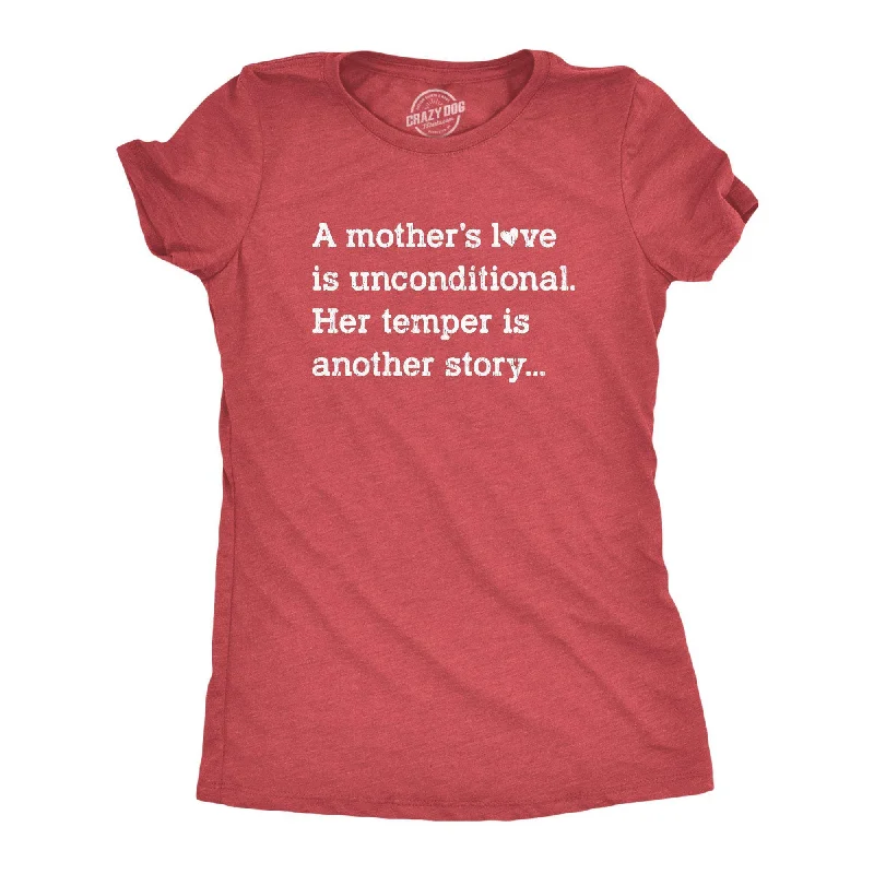 Puff Sleeve Women T Shirt for a Fashion - Forward LookA Mother's Love Is Unconditional Her Temper Is Another Story Women's T Shirt