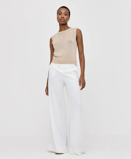 Plus Size Women's Side - Slit Sweaters in Bold SolidsAccess Fashion White Flared Pants Plus Size Women's Side - Slit Sweaters in Bold SolidsAccess Fashion White Flared Pants