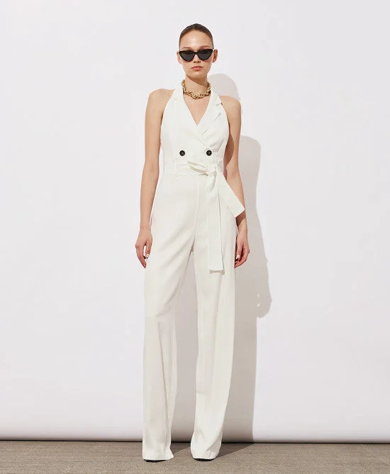 High - Low Hem Women's Cashmere - Blended SweatersAccess Fashion White Wrap Jumpsuti With Buttons High - Low Hem Women's Cashmere - Blended SweatersAccess Fashion White Wrap Jumpsuti With Buttons