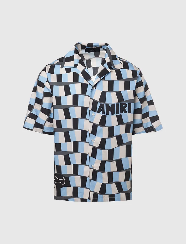 Puff Sleeve Women T Shirt for a Fashion - Forward LookCHECKERED SNAKE SHIRT
