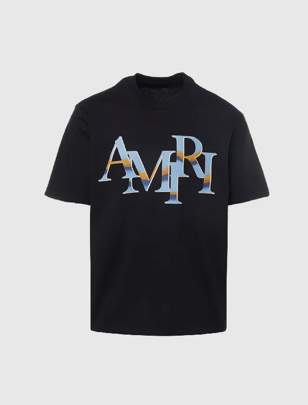 Crop Top Women T Shirt to Pair with High - Waisted BottomsSTAGGERED CHROME TEE