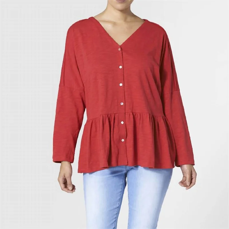 Short Sleeve Women's Cotton Blend Sweaters in Pastel ColorsBailey Oversized Top In Red Short Sleeve Women's Cotton Blend Sweaters in Pastel ColorsBailey Oversized Top In Red