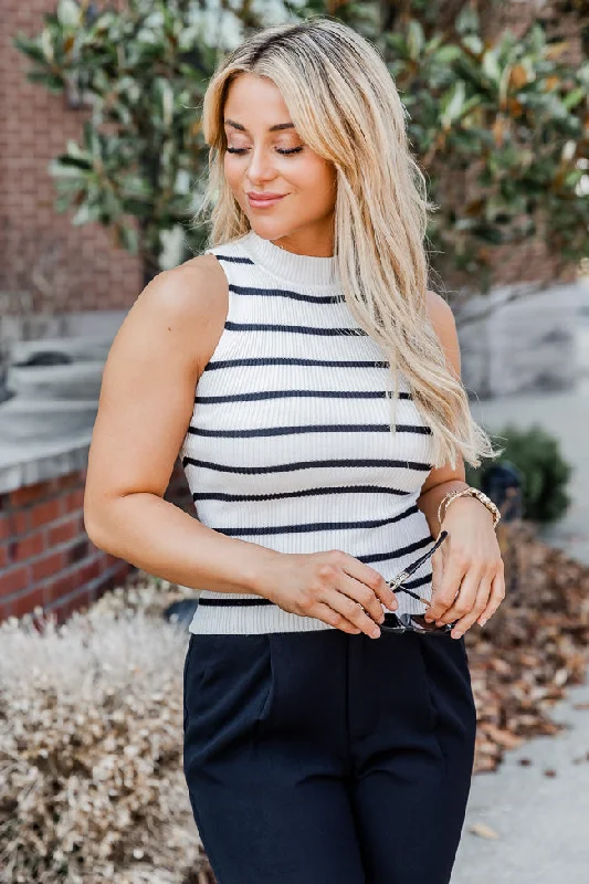 Cropped Women's Angora Blend Sweaters for a Trendy LookSomething Sweet Black And White Striped Mock Neck Sweater Tank FINAL SALE Cropped Women's Angora Blend Sweaters for a Trendy LookSomething Sweet Black And White Striped Mock Neck Sweater Tank FINAL SALE