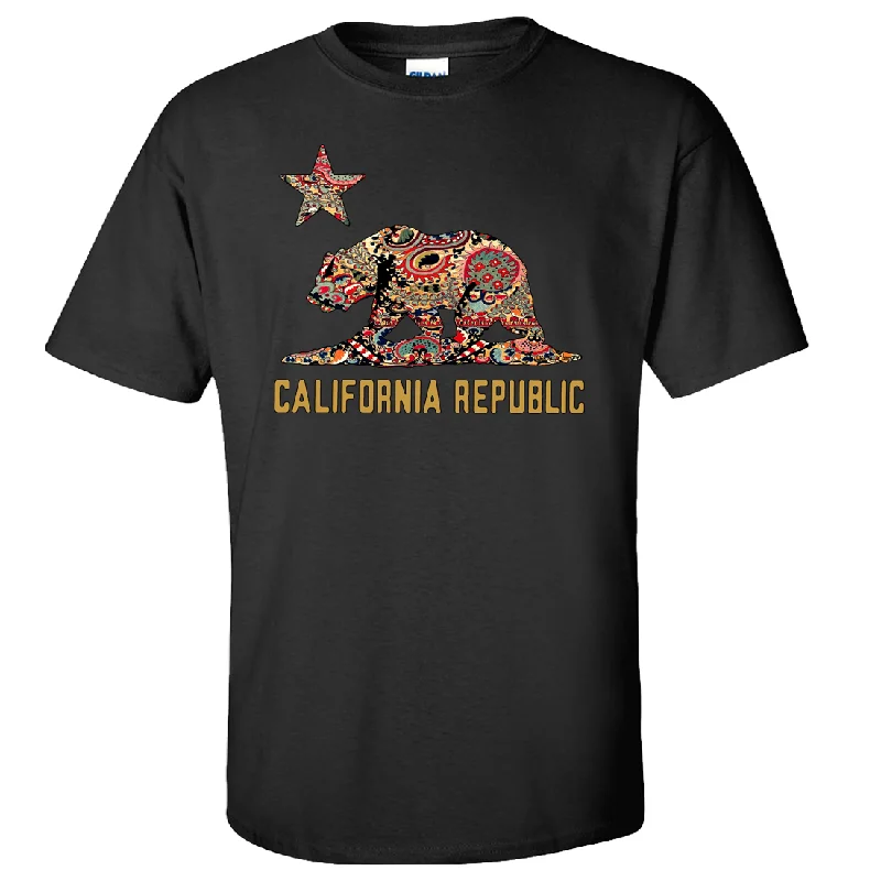 Organic Cotton Women T Shirt for Eco - Conscious WearersCalifornia Republic Paisley Bear Asst Colors T-shirt/tee