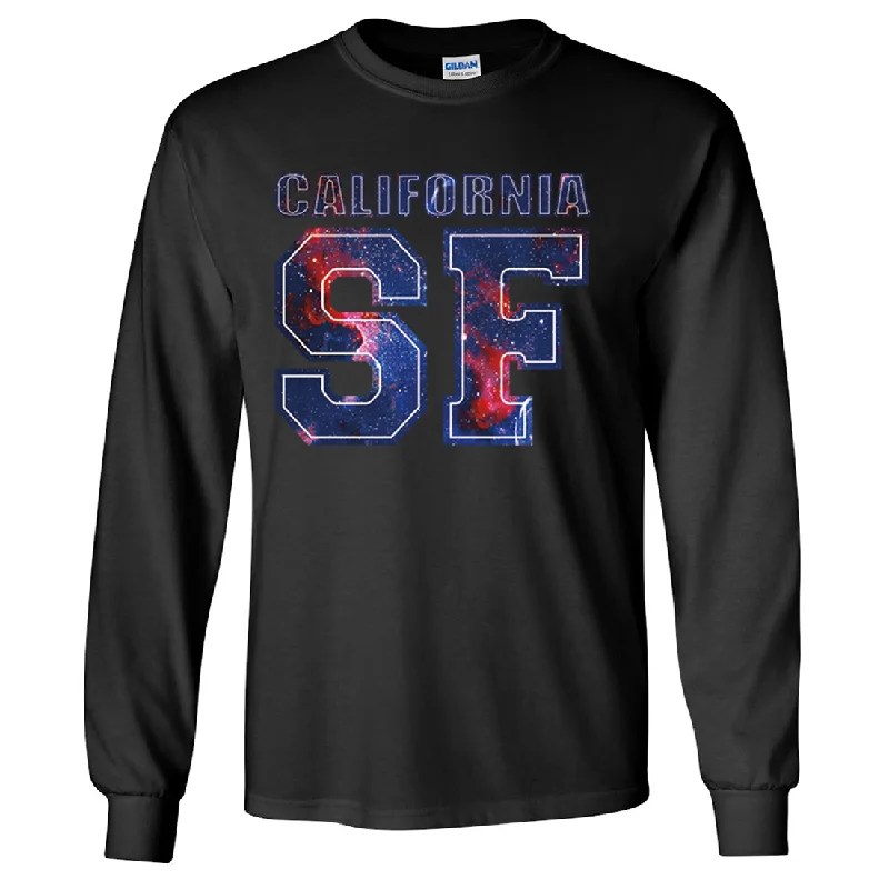 Crew Neck Women T Shirt with a Timeless DesignCalifornia SF Nebula Long Sleeve Shirt