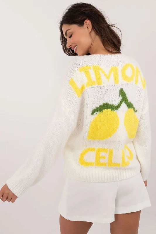 Italy Moda Limoncello Cardigan In White