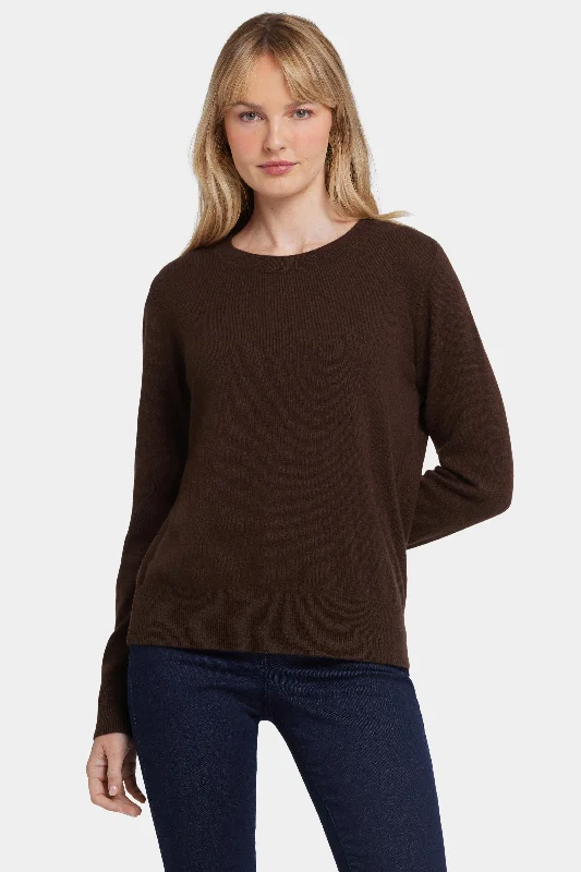Mock Neck Women's Alpaca Wool Sweaters in Earth TonesCashmere Essential Crewneck Sweater - Brown Mock Neck Women's Alpaca Wool Sweaters in Earth TonesCashmere Essential Crewneck Sweater - Brown