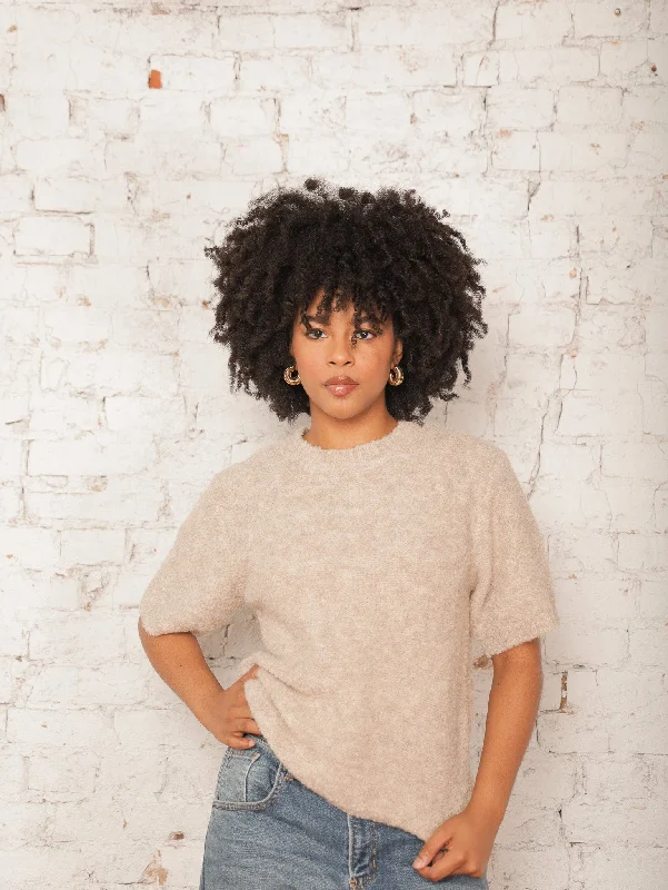 Open - Front Women's Cardigan - Style Mohair SweatersCecilia Sweater Short Sleeve