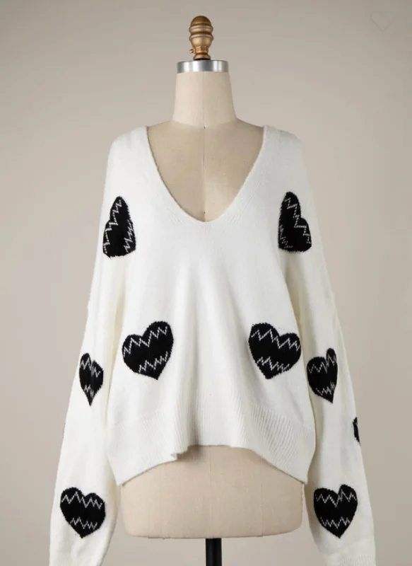 Chloe Heart Sweater-Ivory