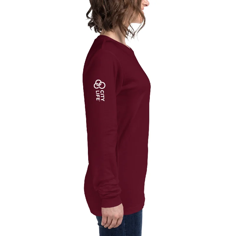 Crop Top Women T Shirt to Pair with High - Waisted BottomsCity Life Unisex Long Sleeve Tee