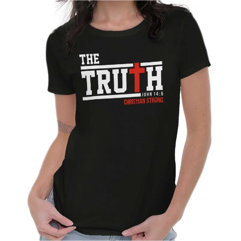 V - Neck Women T Shirt to Enhance the NecklineCross Truth Ladies T Shirt