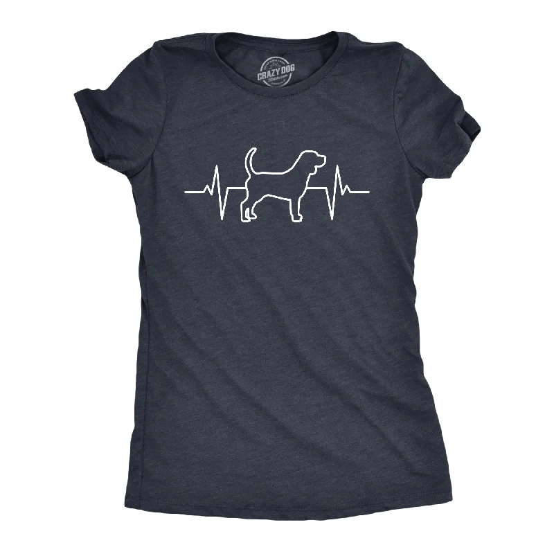 Crop Top Women T Shirt to Pair with High - Waisted BottomsDog Heart Beat Women's T Shirt