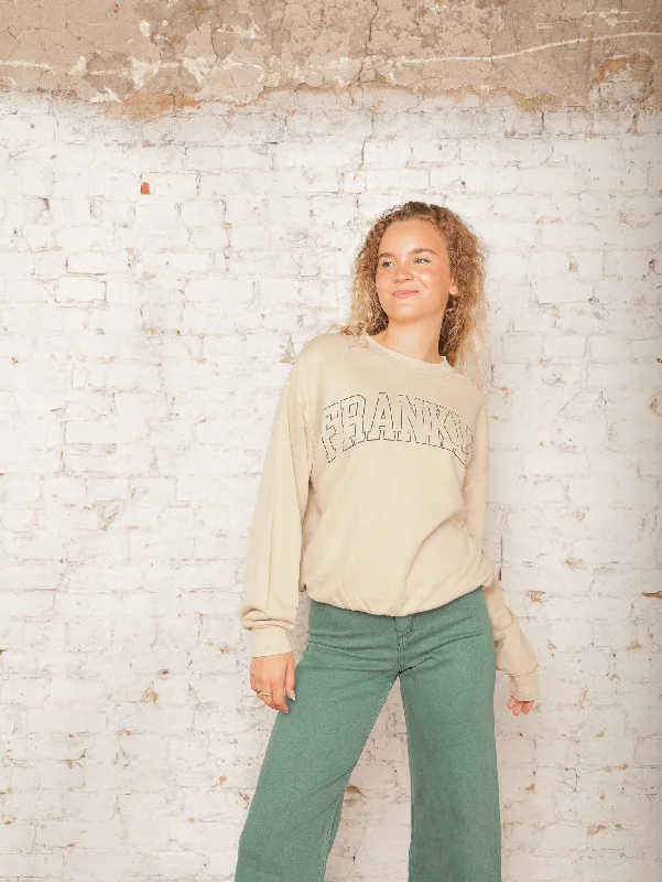 V - Neck Women's Ribbed Wool Sweaters for FallFranklin Outline Sweatshirt