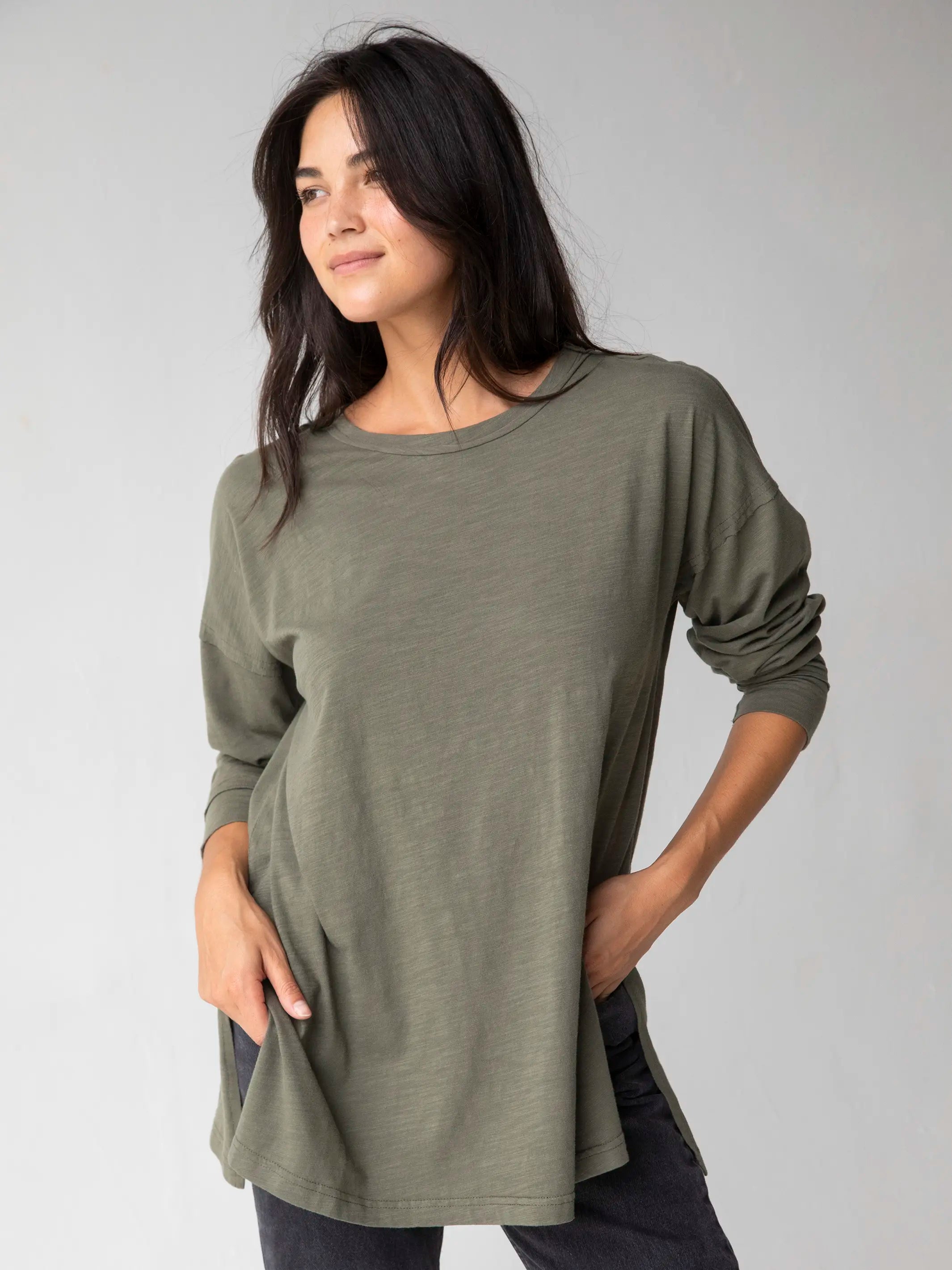 Tie - Front Women's Lambswool Sweaters in Pastel HuesHang Around Cotton Tunic - Dark Olive Tie - Front Women's Lambswool Sweaters in Pastel HuesHang Around Cotton Tunic - Dark Olive