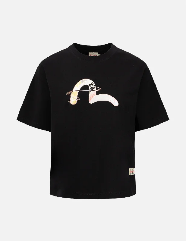 Japanese-pattern Seagull Print T-shirt