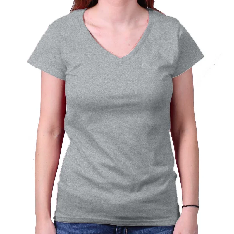 V - Neck Women T Shirt to Enhance the NecklineJunior Fit V-Neck T-Shirt