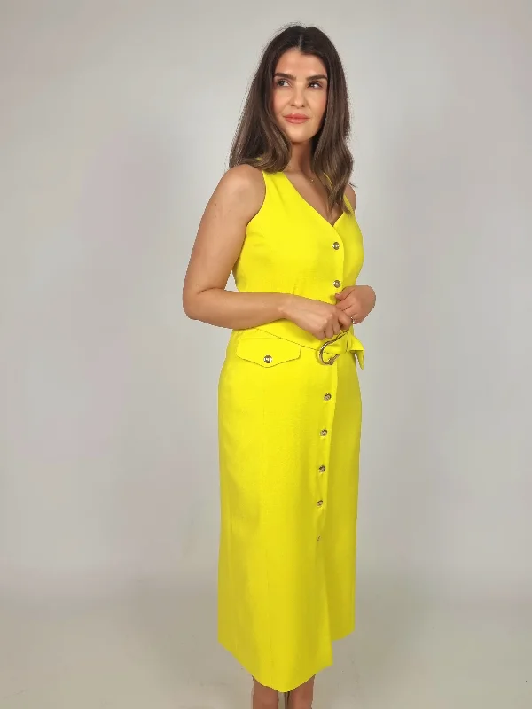 Plus Size Women's Side - Slit Sweaters in Bold SolidsLaura Bernal Sunlight Yellow Midi Dress Plus Size Women's Side - Slit Sweaters in Bold SolidsLaura Bernal Sunlight Yellow Midi Dress