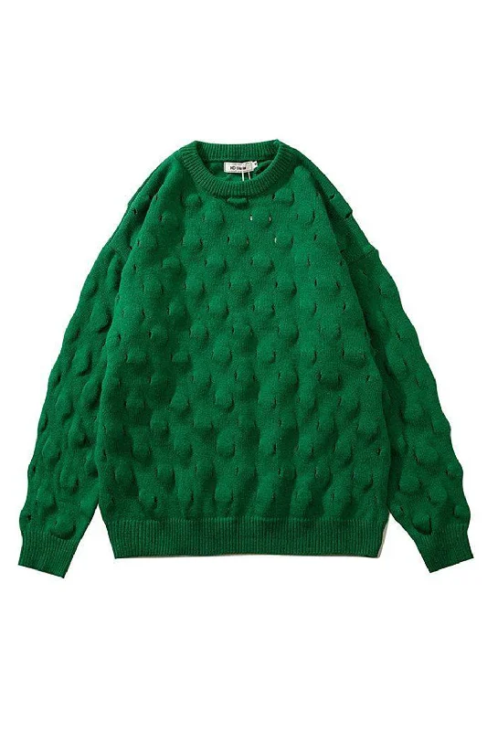 Long Sleeve Oversized Green Christmas Sweater