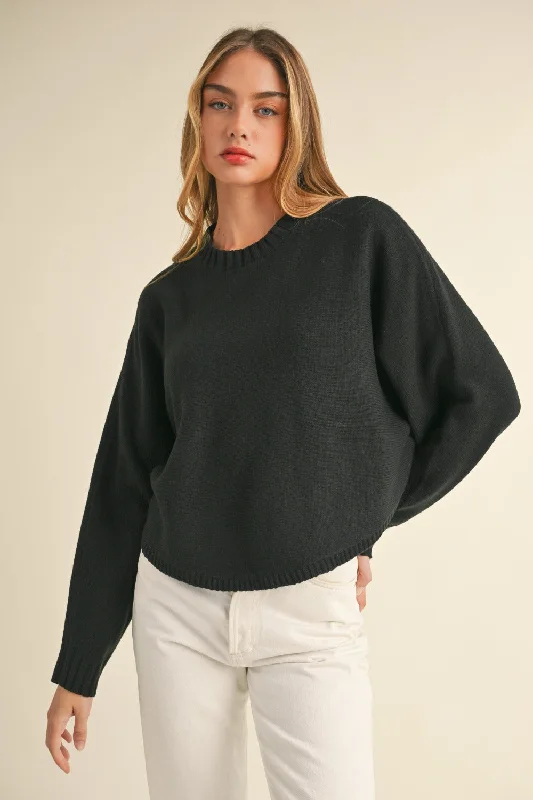 Hooded Women's Fleece - Lined Sweaters for WinterMable Round Neck Dolman Sleeve Cropped Sweater Hooded Women's Fleece - Lined Sweaters for WinterMable Round Neck Dolman Sleeve Cropped Sweater