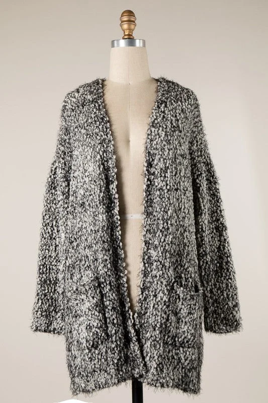 Malia Cardigan-Black/White