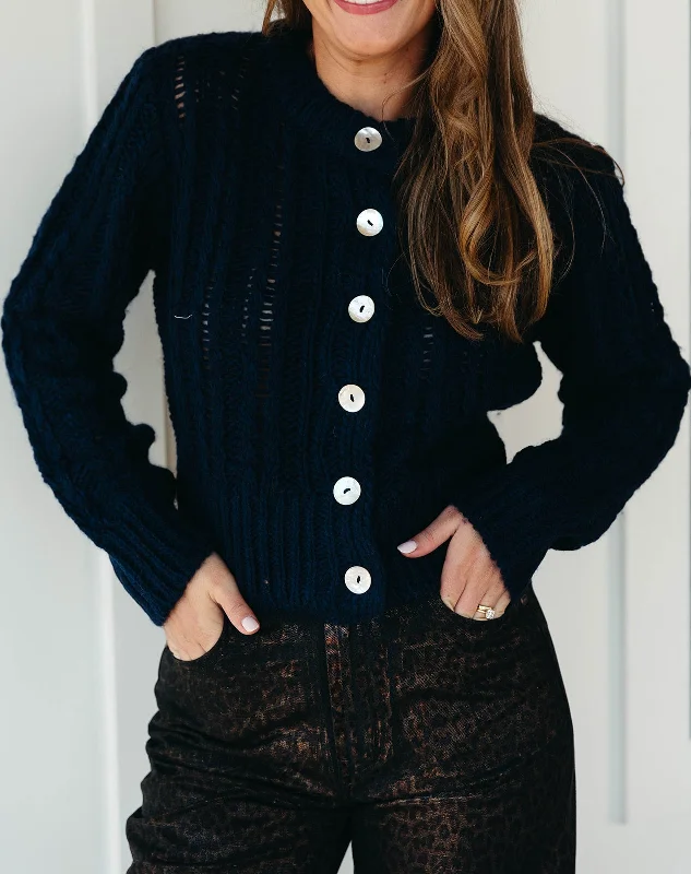 Monica Chunky Cardigan - Navy