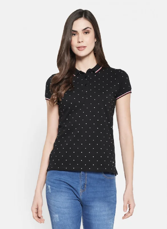 Striped Women T Shirt in a Classic PatternWomens Black Printed T-Shirt