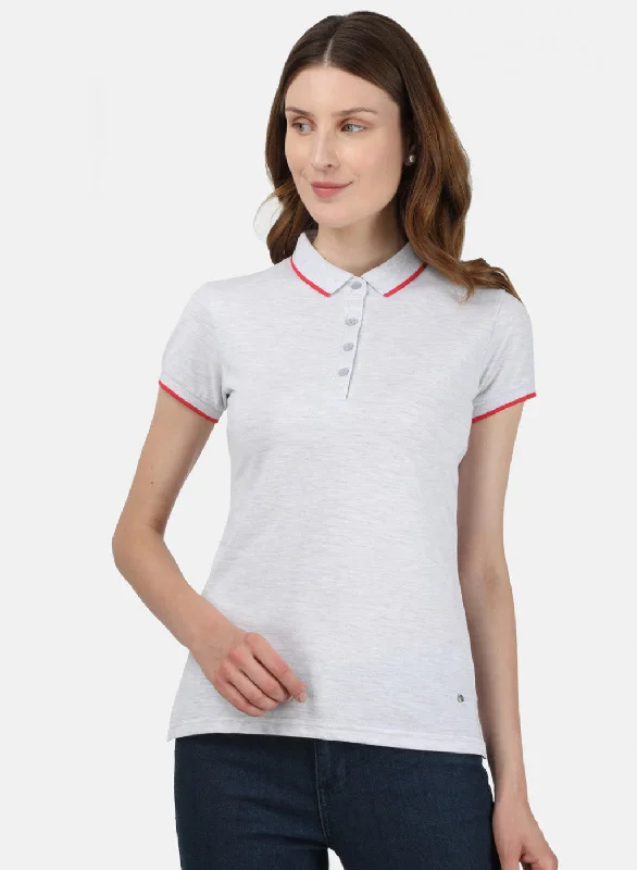 Crop Top Women T Shirt to Pair with High - Waisted BottomsWomens Grey Plain T-Shirt