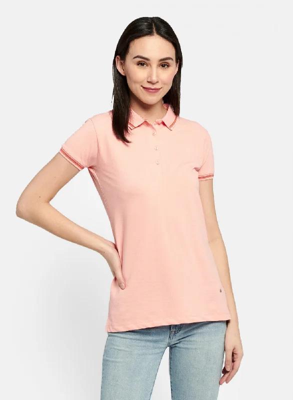 Plus Size Women T Shirt for a Comfortable and Flattering FitWomens Peach Plain T-Shirt
