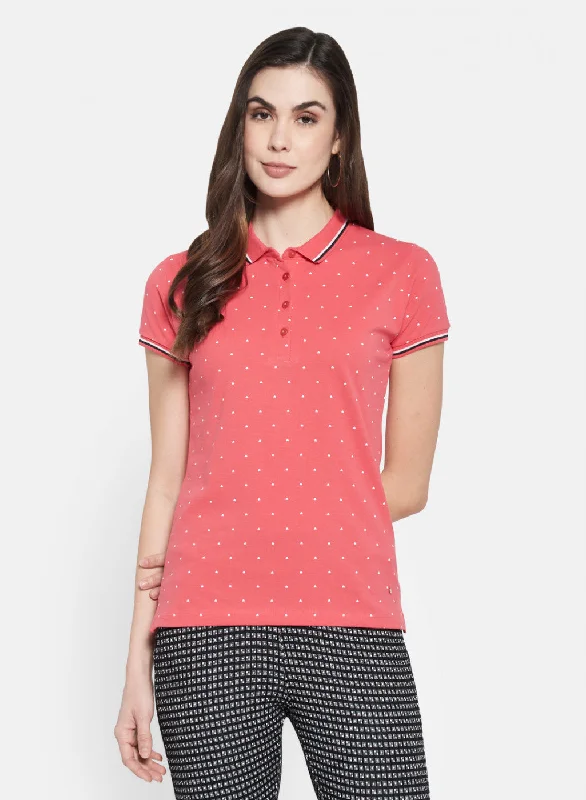 Striped Women T Shirt in a Classic PatternWomens Pink Printed T-Shirt