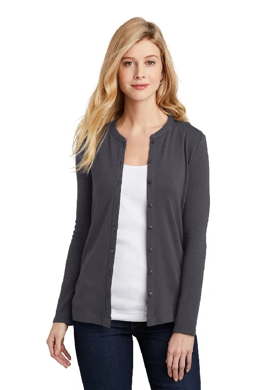 Port Authority Womens Concept Long Sleeve Cardigan Sweater - Smoke Grey