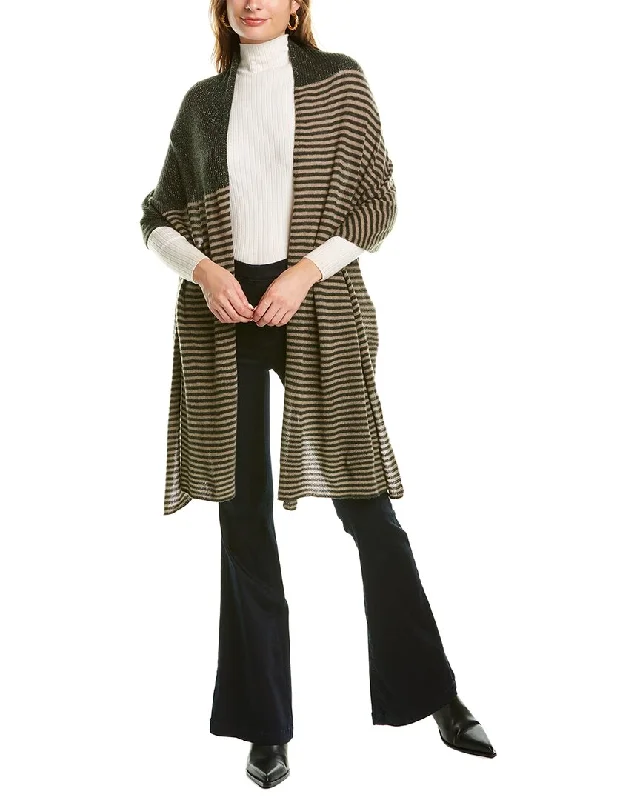 Plus Size Women's Sequined Sweaters for Special OccasionsPortolano Stripes & Lurex Cashmere Wrap Plus Size Women's Sequined Sweaters for Special OccasionsPortolano Stripes & Lurex Cashmere Wrap