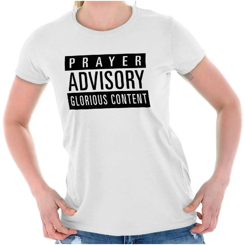 Organic Cotton Women T Shirt for Eco - Conscious WearersPrayer Advisory Ladies T Shirt